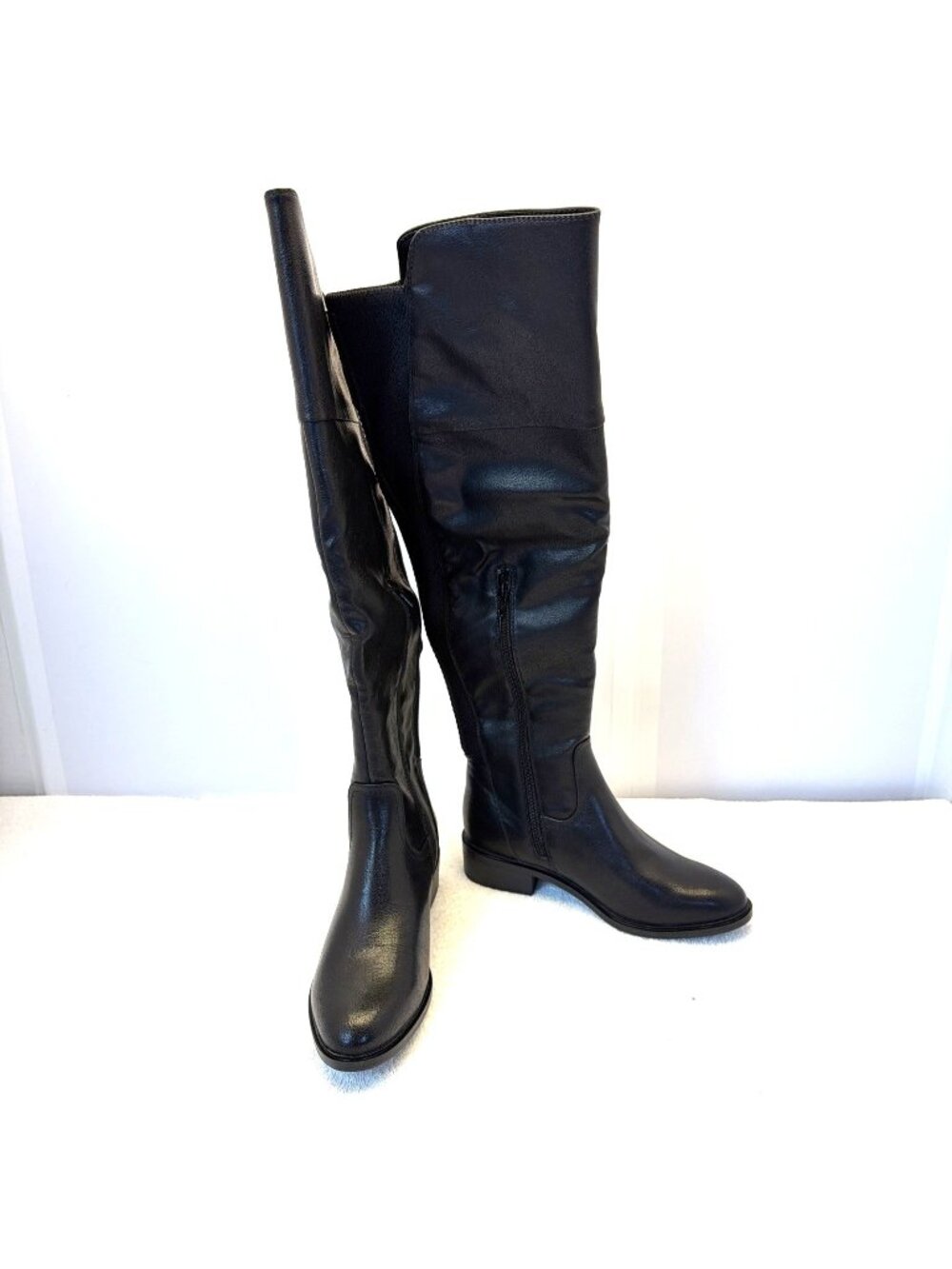 Baretraps Anika Wide Calf Over the Knee Boot Almond Toe Black Women Size 6 NEW